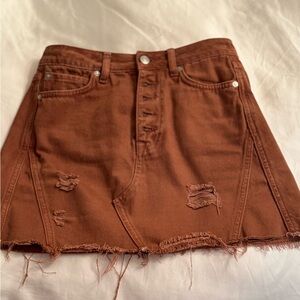 We The Free Dark Orange Mini Skirt